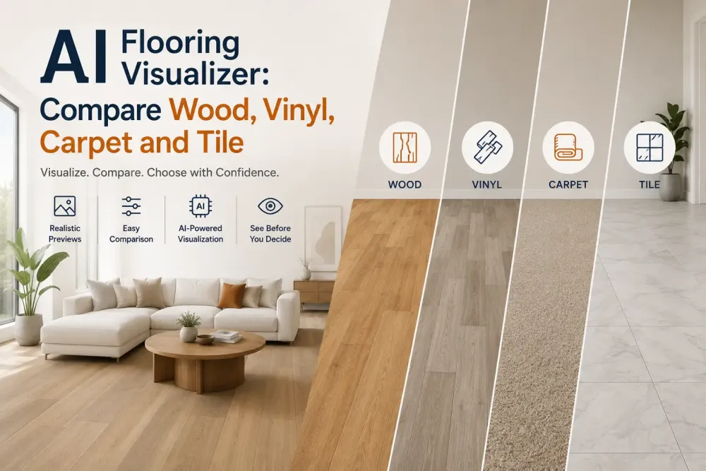 Ai Flooring Visualizer: Hasonlítsa össze a fát, a vinylt, a szőnyeget és a csempét