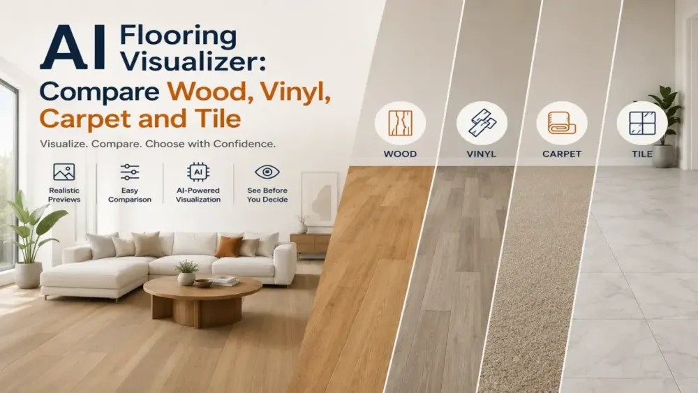 Ai Flooring Visualizer: Hasonlítsa össze a fát, a vinylt, a szőnyeget és a csempét